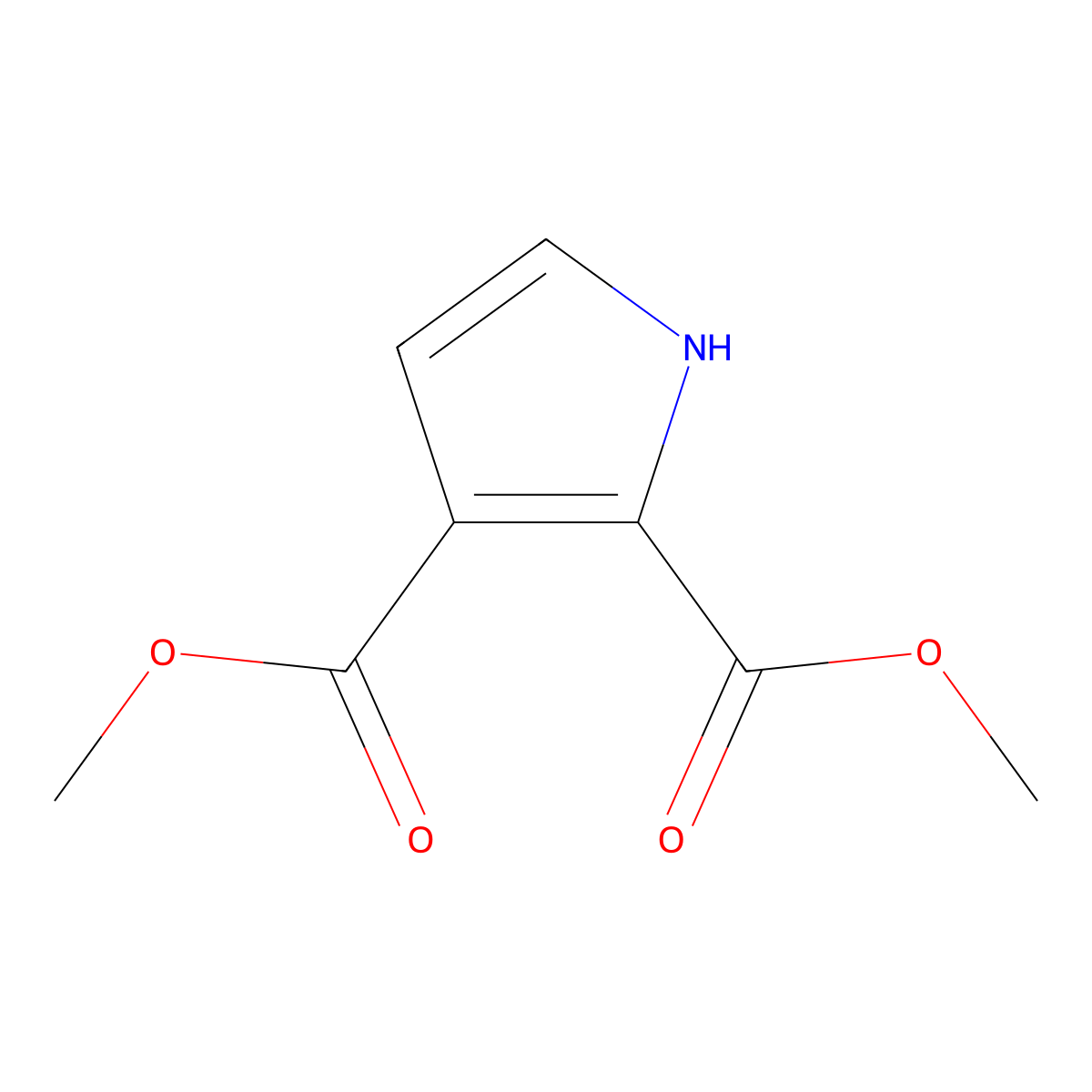 Dimethyl 1H-pyrrole-2,3-dicarboxylate molecular structure, CAS 2818-08-8