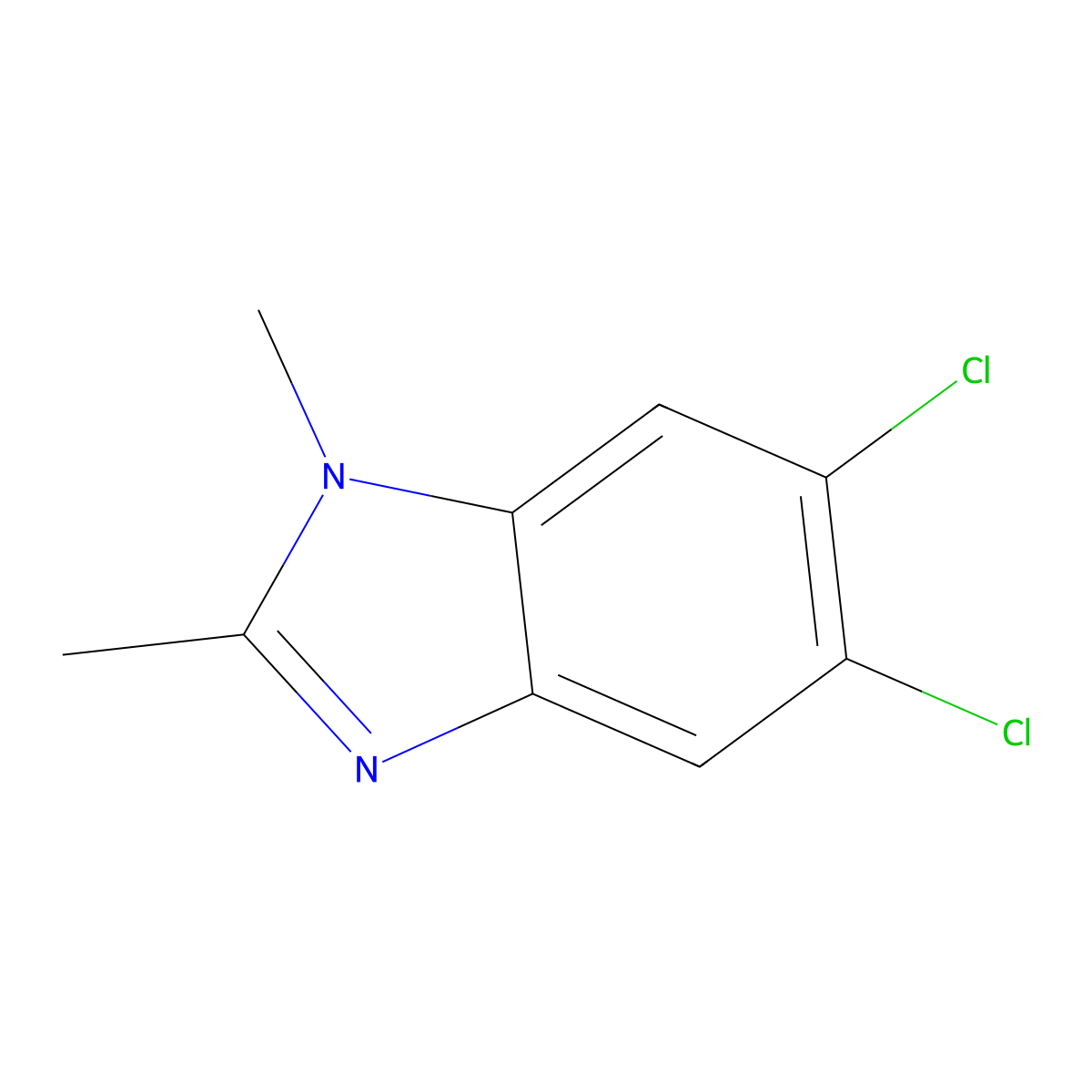 5,6-Dichloro-1,2-dimethylbenzimidazole molecular structure, CAS 2818-64-6