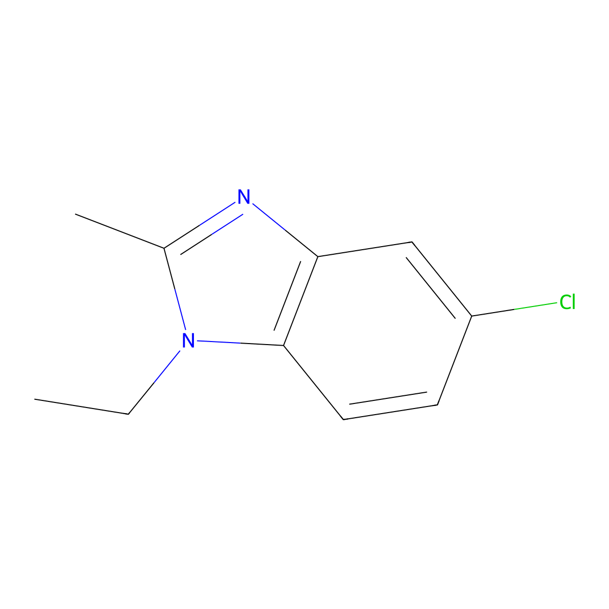 1H-Benzimidazole, 5-chloro-1-ethyl-2-methyl- molecular structure, CAS 2818-76-0