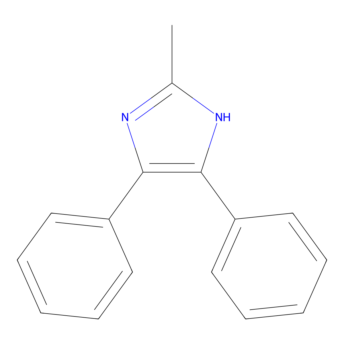 4,5-Diphenyl-2-methylimidazole molecular structure, CAS 2818-82-8
