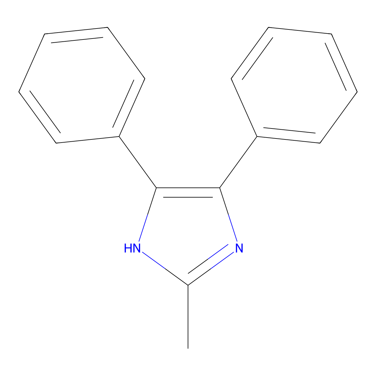 4,5-Diphenyl-2-methylimidazole molecular structure, CAS 2818-82-8