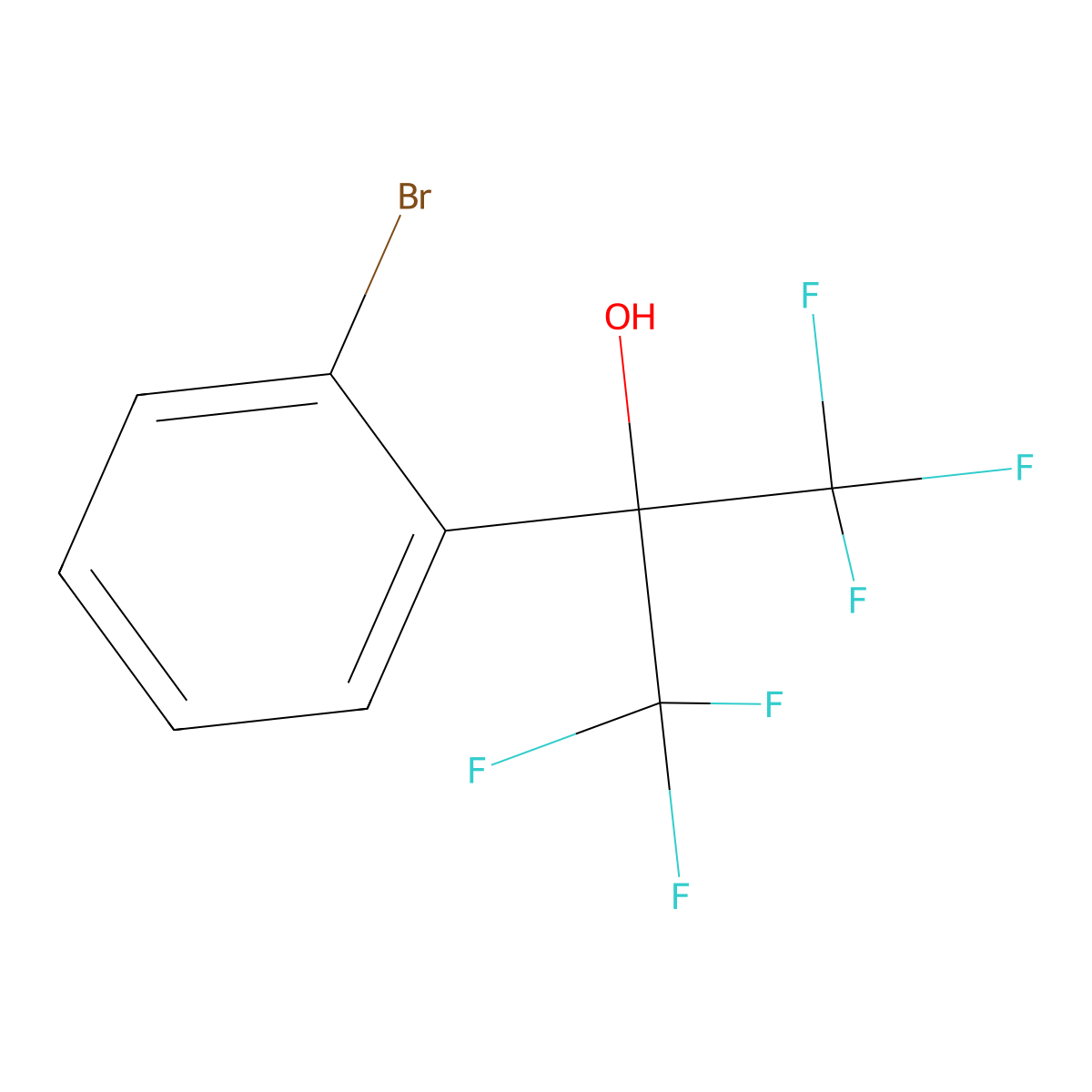 2-(2-Bromophenyl)-1,1,1,3,3,3-hexafluoropropan-2-ol molecular structure, CAS 28180-48-5