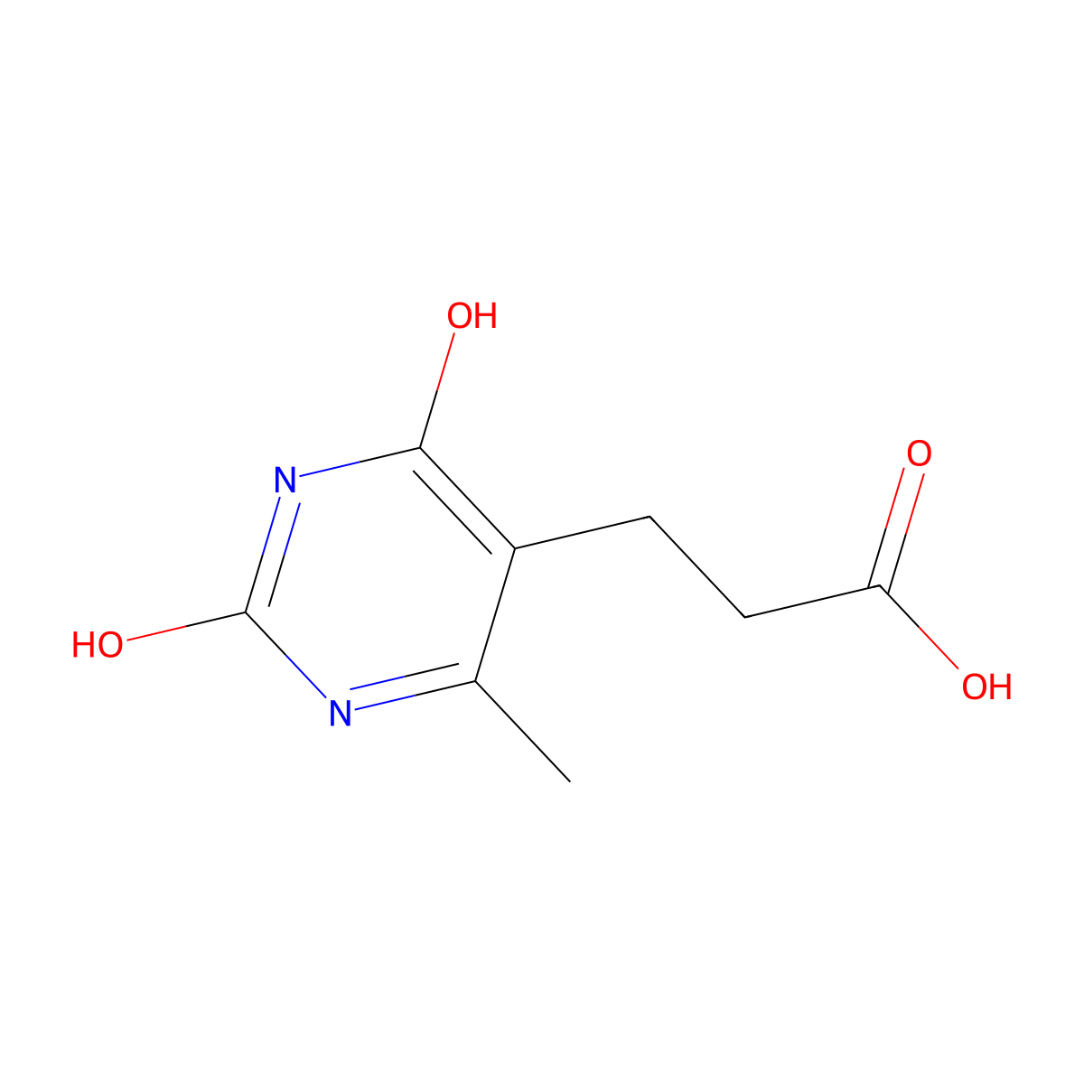 3-(6-Methyl-2,4-dioxo-1,2,3,4-tetrahydropyrimidin-5-yl)propanoic acid molecular structure, CAS 28181-39-7