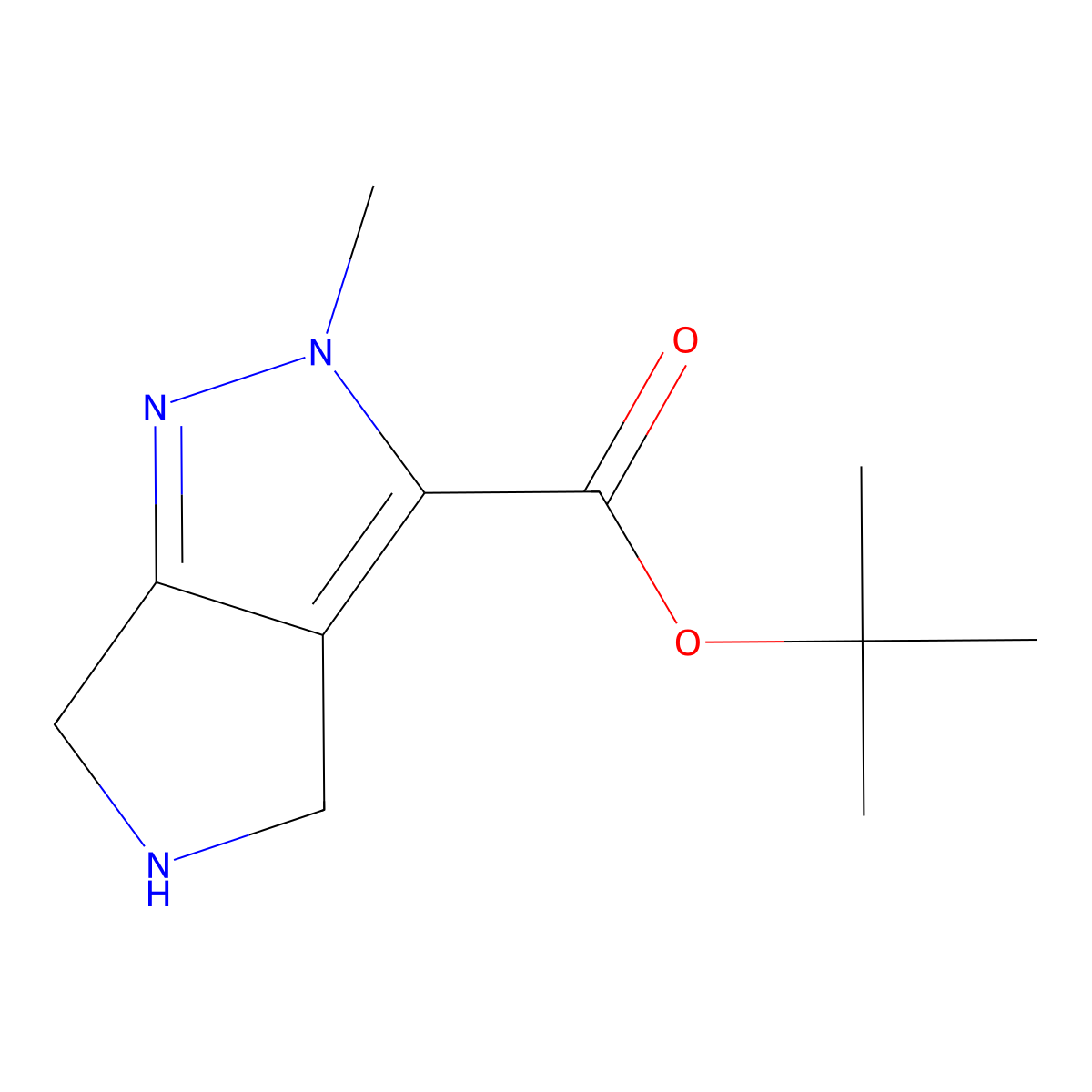 tert-butyl 2-methyl-2H,4H,5H,6H-pyrrolo[3,4-c]pyrazole-3-carboxylate molecular structure, CAS 2818202-31-0