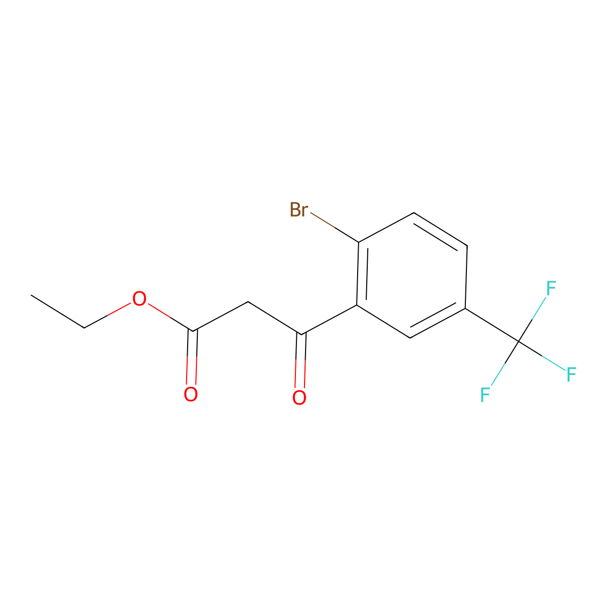 3-(2-Bromo-5-trifluoromethyl-phenyl)-3-oxo-propionic acid ethyl ester molecular structure, CAS 2818275-91-9