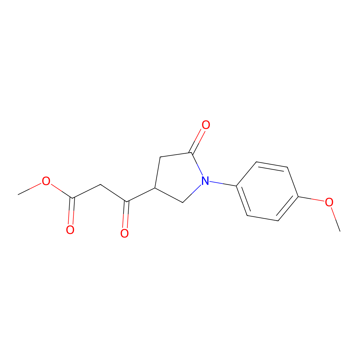 Methyl 3-(1-(4-methoxyphenyl)-5-oxopyrrolidin-3-yl)-3-oxopropanoate molecular structure, CAS 2818340-32-6