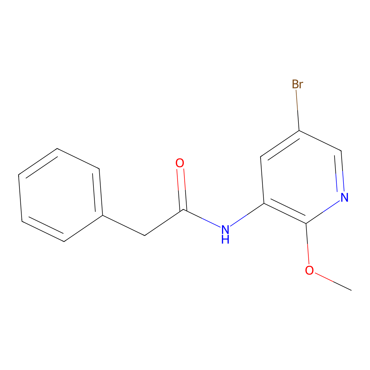 N-(5-Bromo-2-methoxy-3-pyridinyl)benzeneacetamide molecular structure, CAS 2818846-32-9
