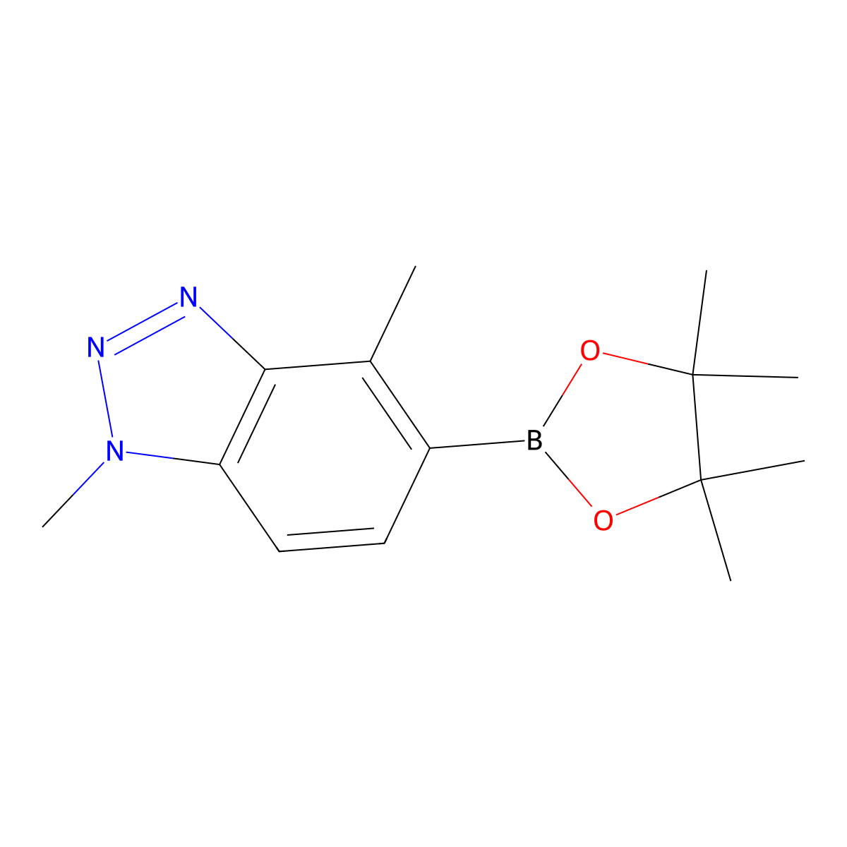 1,4-dimethyl-5-(4,4,5,5-tetramethyl-1,3,2-dioxaborolan-2-yl)-1H-1,2,3-benzotriazole molecular structure, CAS 2818960-40-4