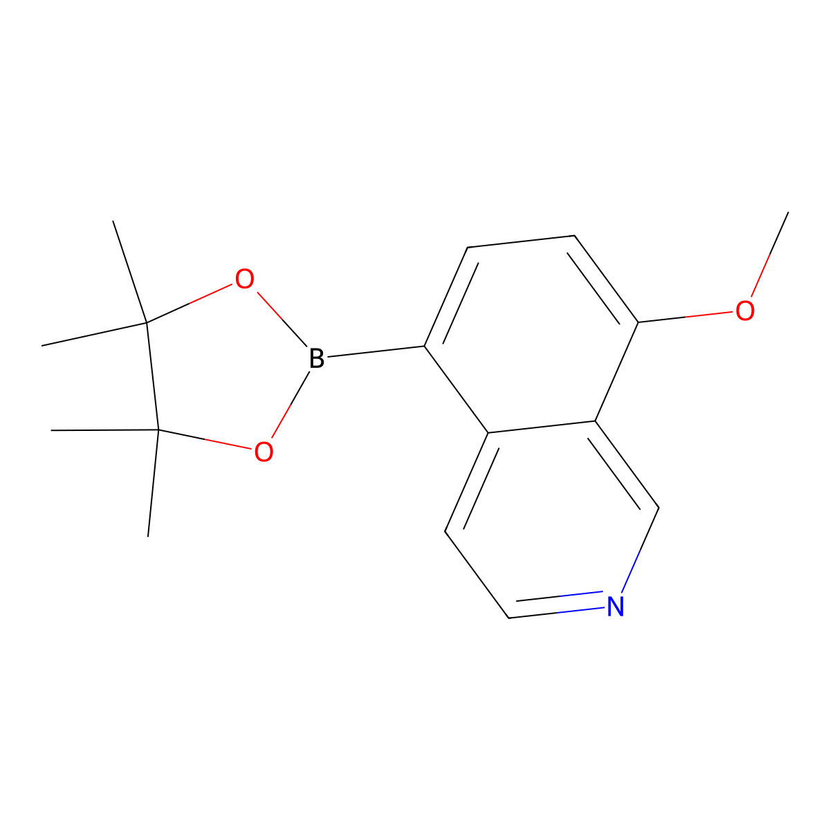 8-Methoxy-5-(4,4,5,5-tetramethyl-1,3,2-dioxaborolan-2-yl)isoquinoline molecular structure, CAS 2818961-69-0