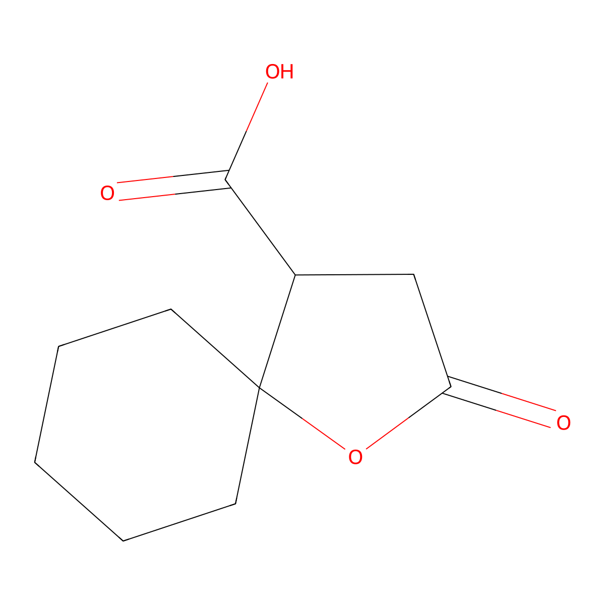 2-Oxo-1-oxaspiro(4.5)decane-4-carboxylic acid molecular structure, CAS 2819-56-9