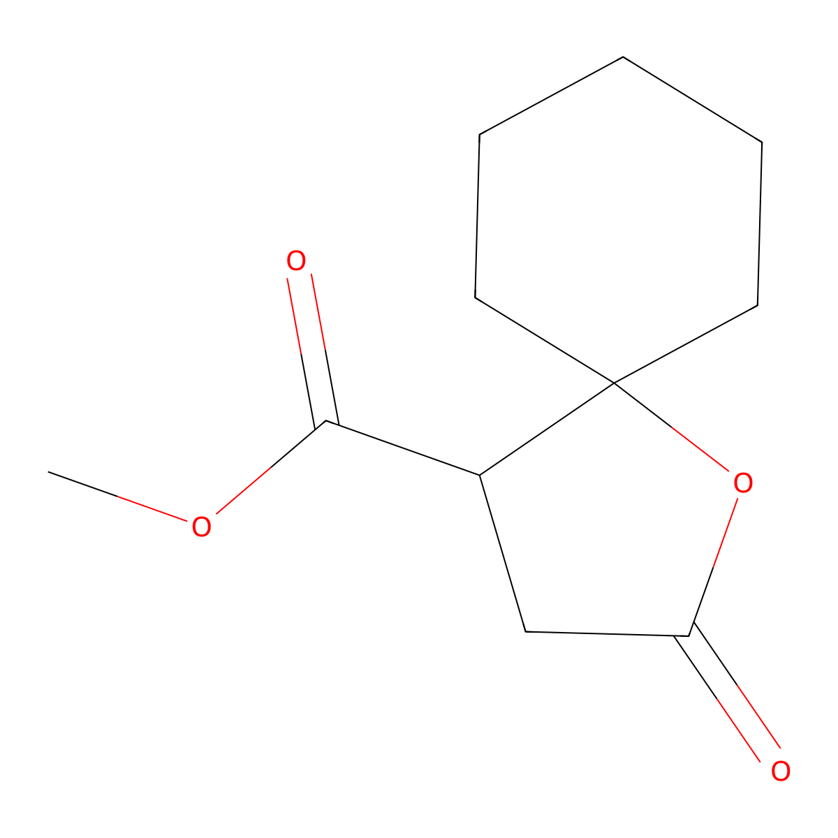 1-Oxaspiro(4.5)decane-4-carboxylic acid, 2-oxo-, methyl ester molecular structure, CAS 2819-57-0