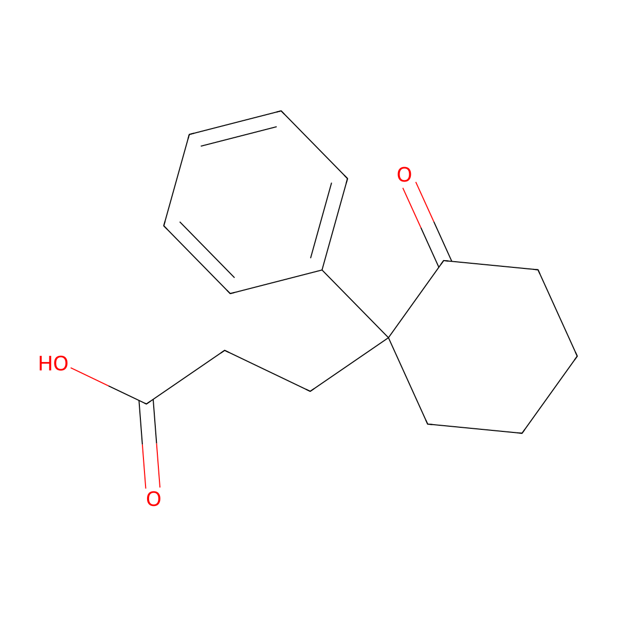 3-(2-Oxo-1-phenylcyclohexyl)propanoic acid molecular structure, CAS 2819-68-3