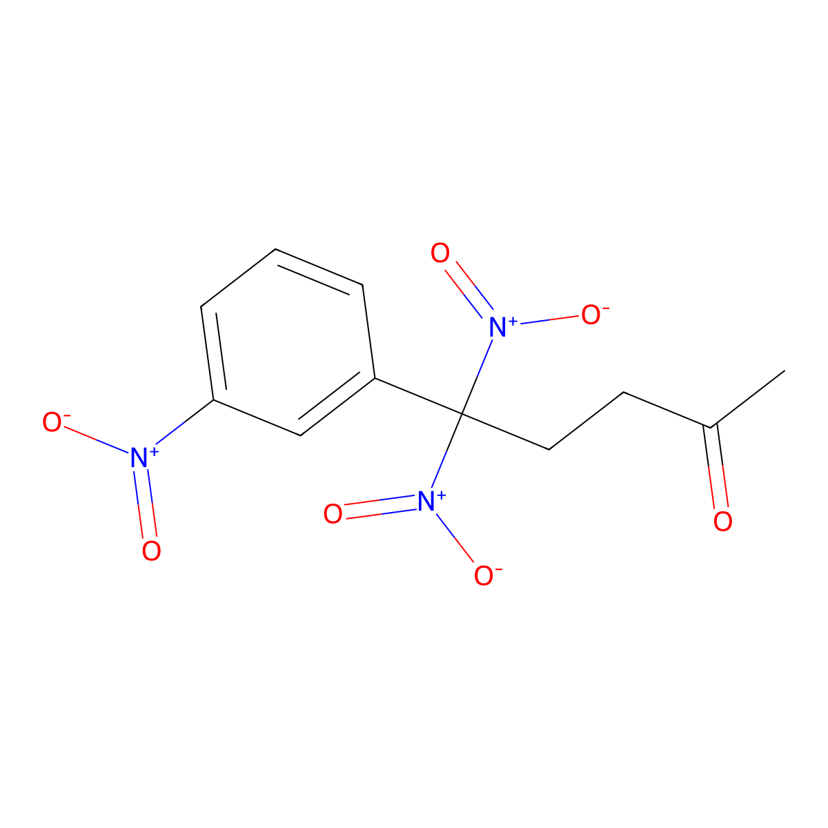 5,5-Dinitro-5-(3-nitrophenyl)pentan-2-one molecular structure, CAS 28190-63-8