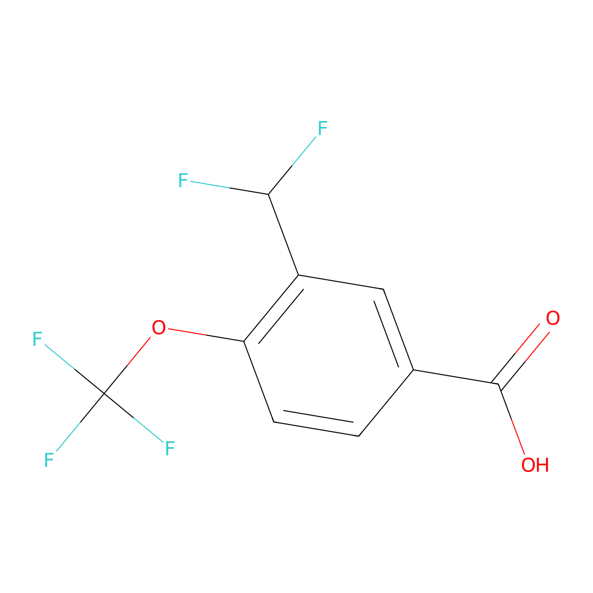 3-(Difluoromethyl)-4-(trifluoromethoxy)benzoic acid molecular structure, CAS 2819014-46-3