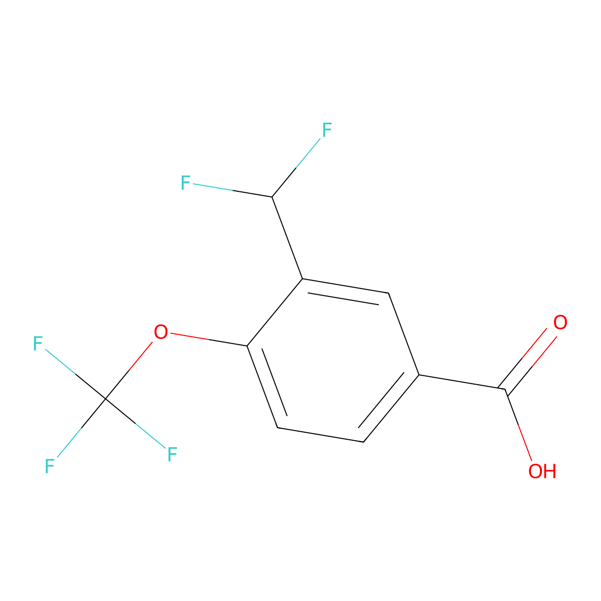 3-(Difluoromethyl)-4-(trifluoromethoxy)benzoic acid molecular structure, CAS 2819014-46-3
