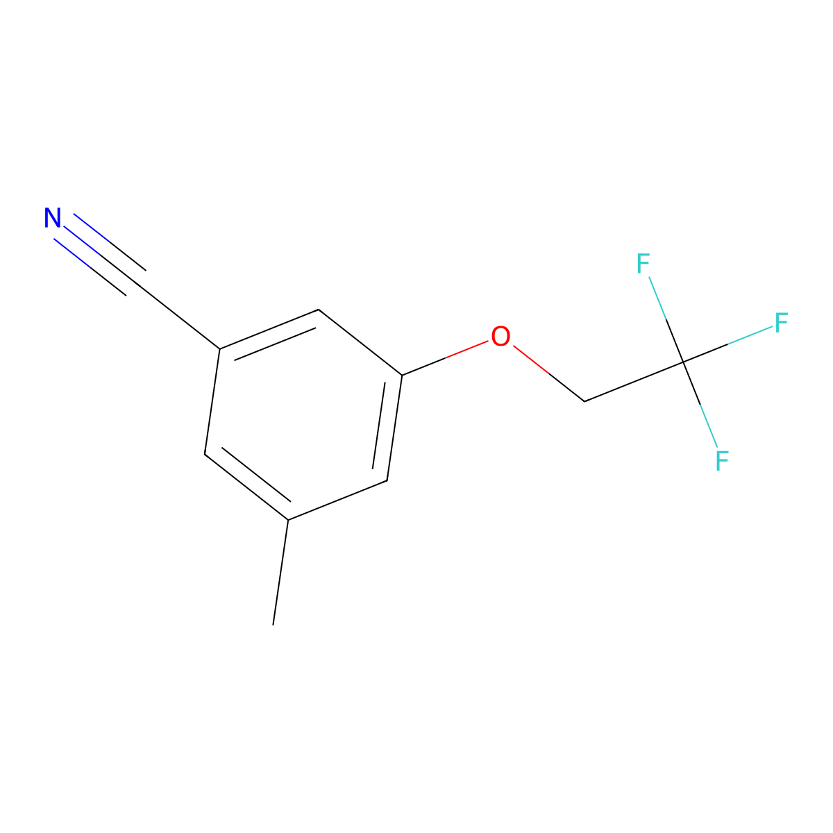 3-Methyl-5-(2,2,2-trifluoroethoxy)benzonitrile molecular structure, CAS 2819278-06-1