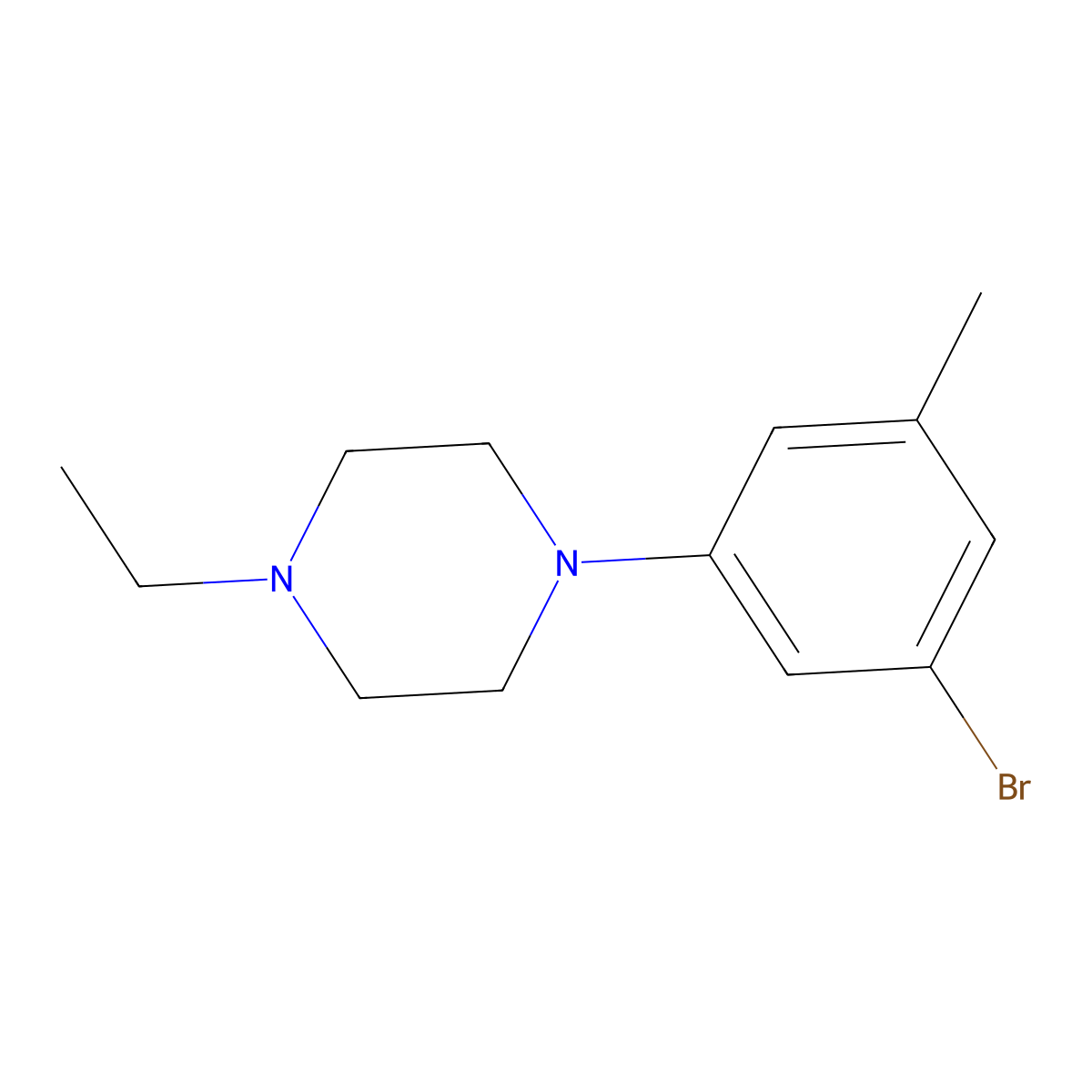 1-(3-Bromo-5-methylphenyl)-4-ethylpiperazine molecular structure, CAS 2819278-61-8