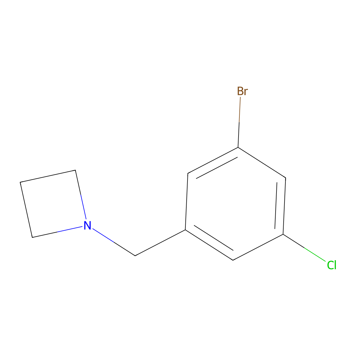 1-(3-Bromo-5-chlorobenzyl)azetidine molecular structure, CAS 2819314-25-3