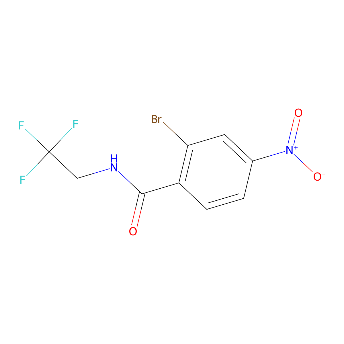2-Bromo-4-nitro-N-(2,2,2-trifluoroethyl)benzamide molecular structure, CAS 2819315-76-7