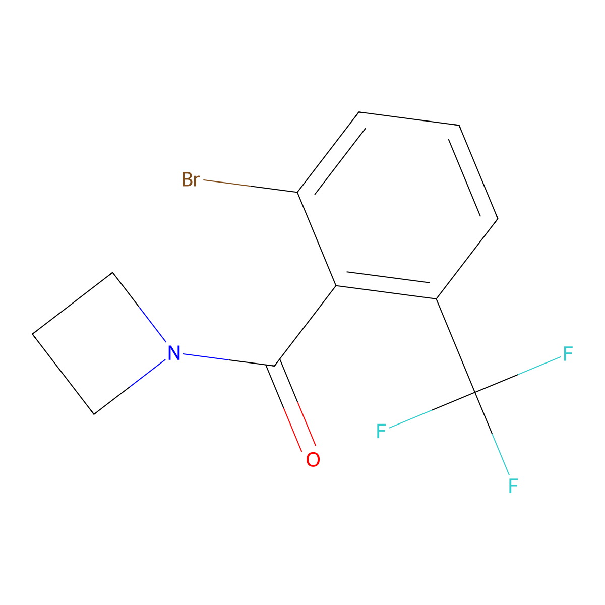 Azetidin-1-yl(2-bromo-6-(trifluoromethyl)phenyl)methanone molecular structure, CAS 2819316-59-9