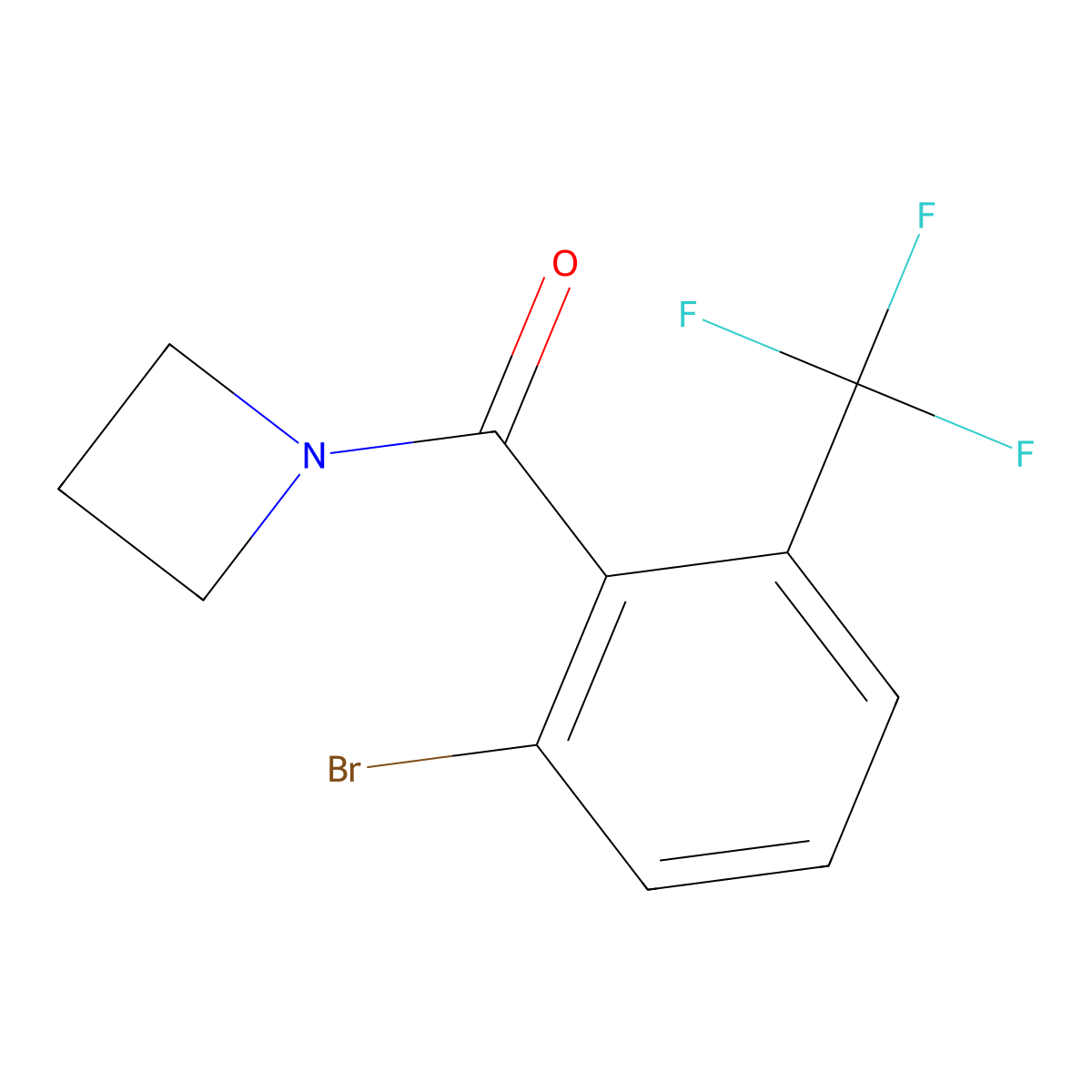 Azetidin-1-yl(2-bromo-6-(trifluoromethyl)phenyl)methanone molecular structure, CAS 2819316-59-9