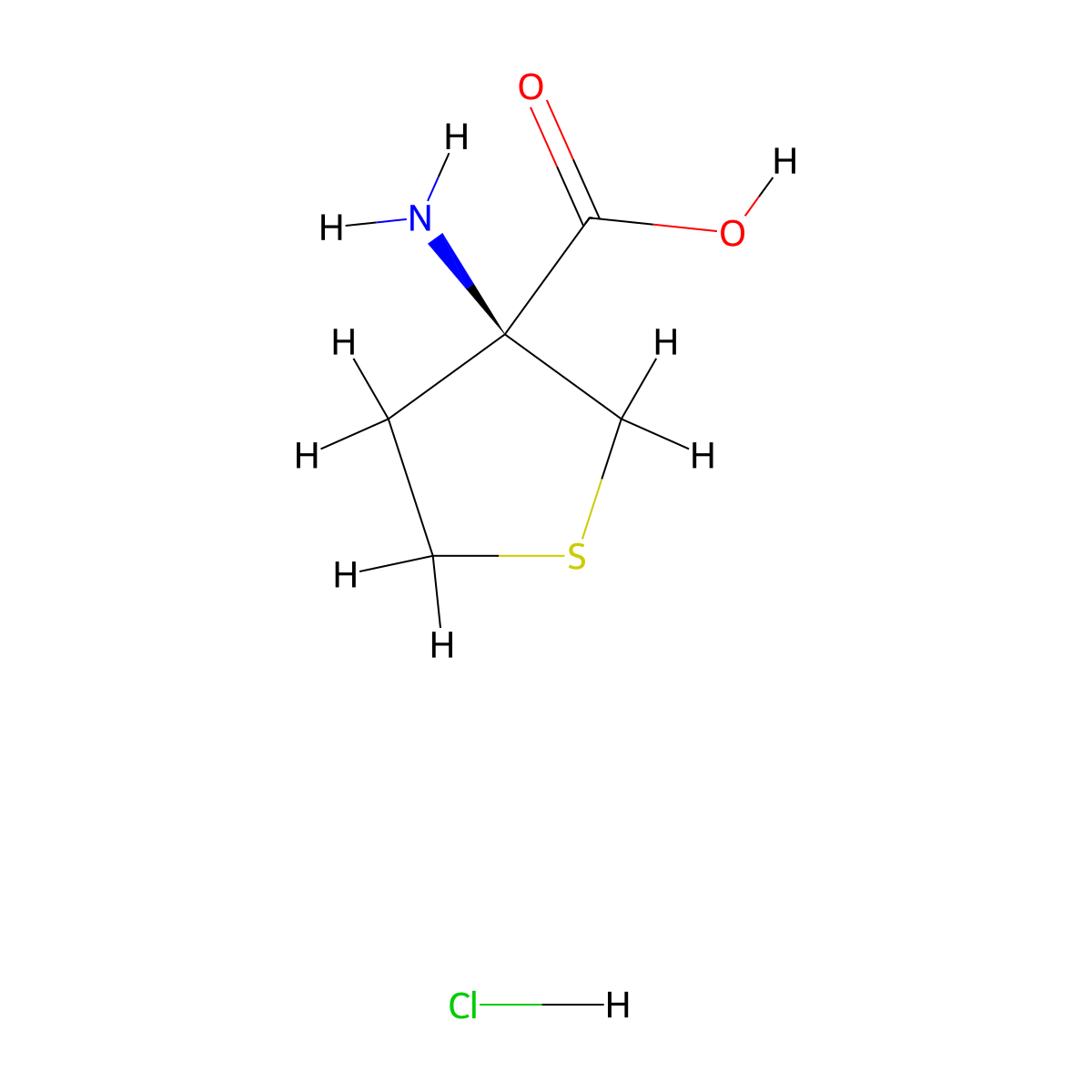 (S)-3-Amino-tetrahydro-thiophene-3-carboxylic acid hydrochloride molecular structure, CAS 2819352-60-6