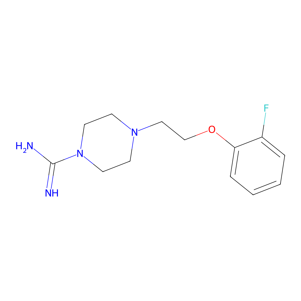 4-(2-(2-Fluorophenoxy)ethyl)piperazine-1-carboximidamide molecular structure, CAS 2819384-01-3