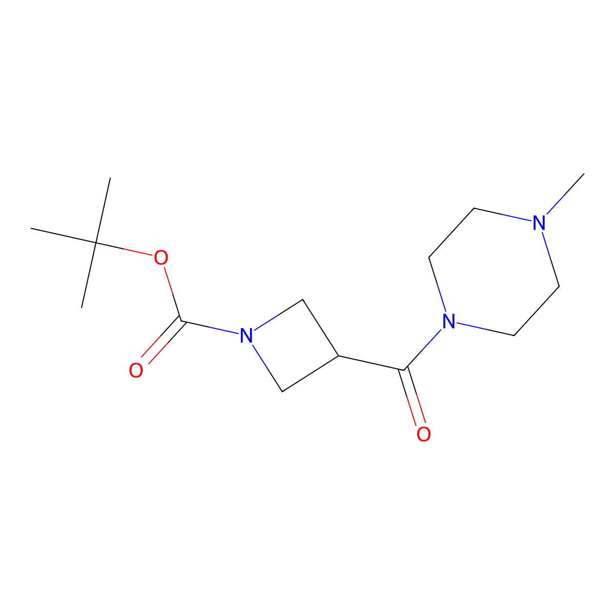 Tert-butyl 3-(4-methylpiperazine-1-carbonyl)azetidine-1-carboxylate molecular structure, CAS 2819384-55-7