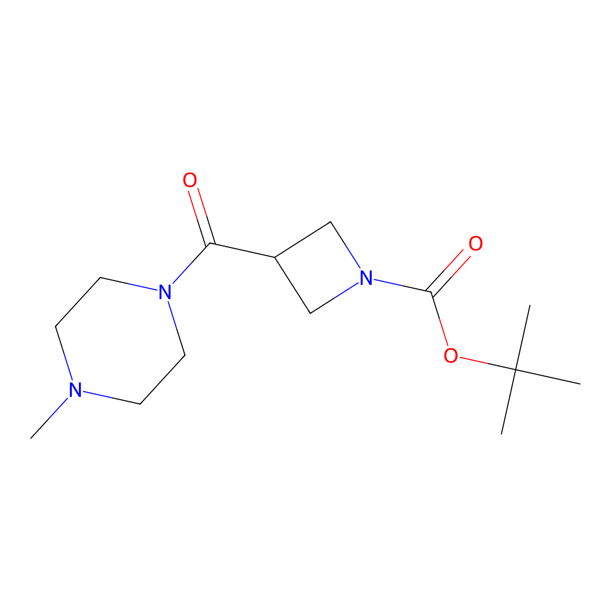 Tert-butyl 3-(4-methylpiperazine-1-carbonyl)azetidine-1-carboxylate molecular structure, CAS 2819384-55-7