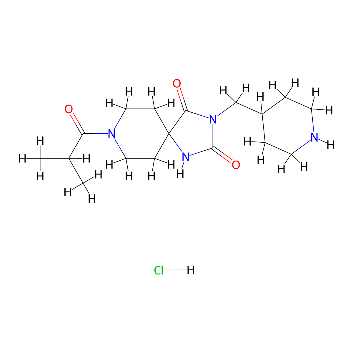 8-Isobutyryl-3-(piperidin-4-ylmethyl)-1,3,8-triazaspiro[4.5]decane-2,4-dione hydrochloride molecular structure, CAS 2819384-64-8