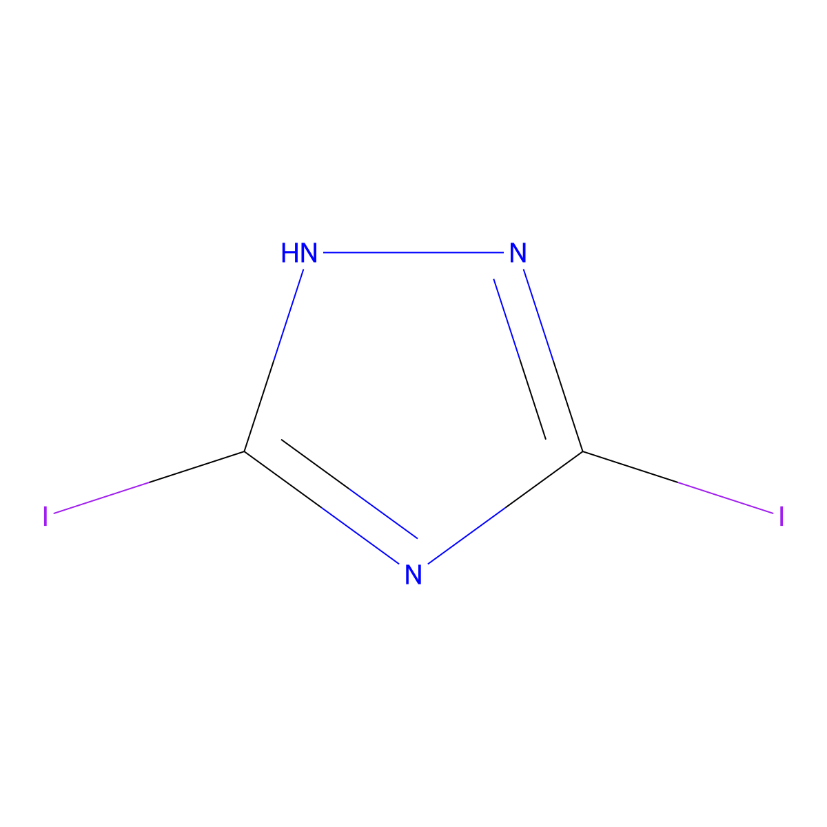 3,5-Diiodo-1H-1,2,4-triazole molecular structure, CAS 28194-08-3