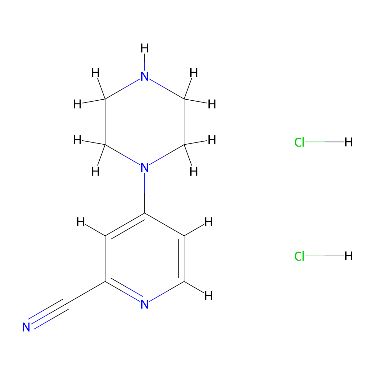 4-(Piperazin-1-yl)picolinonitrile dihydrochloride molecular structure, CAS 2819464-16-7