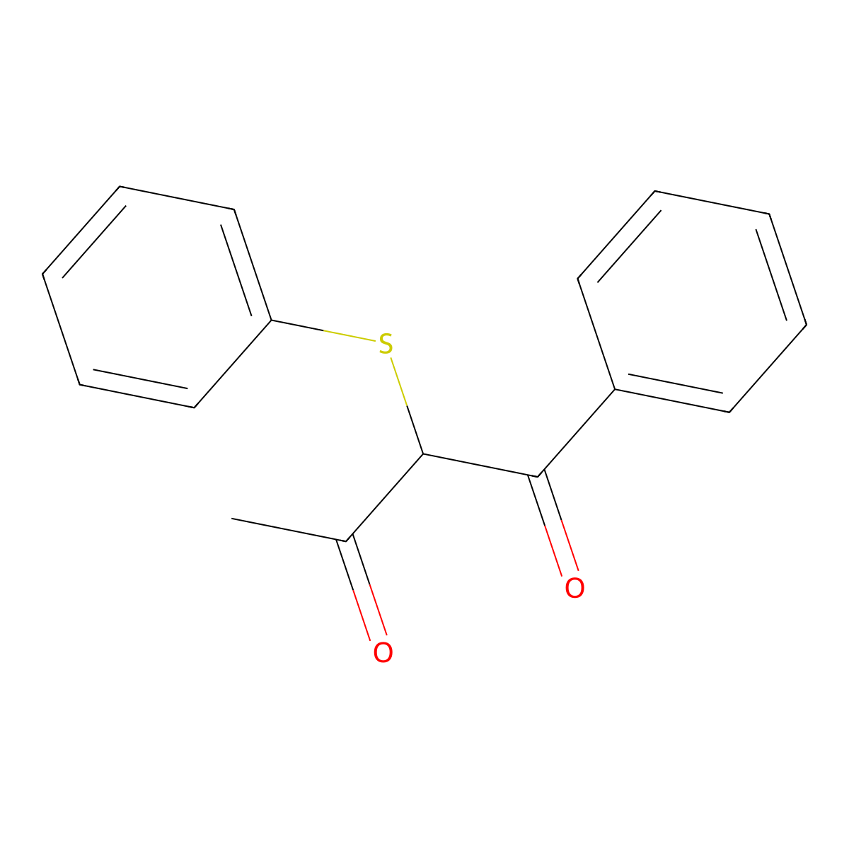 1-Phenyl-2-(phenylthio)butane-1,3-dione molecular structure, CAS 28195-11-1