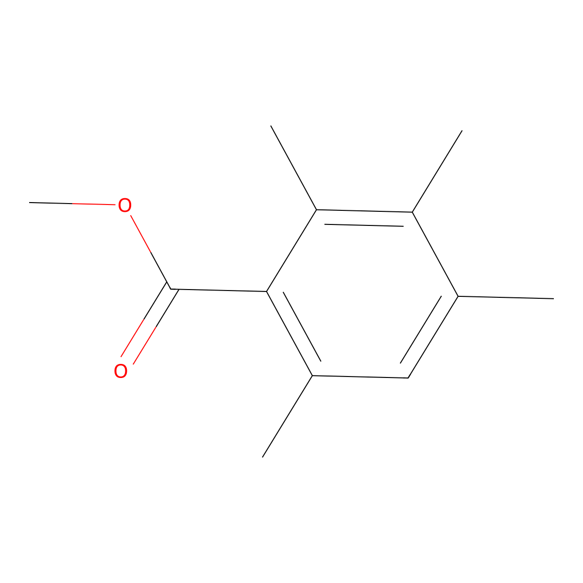 Methyl 2,3,4,6-tetramethylbenzoate molecular structure, CAS 28195-29-1