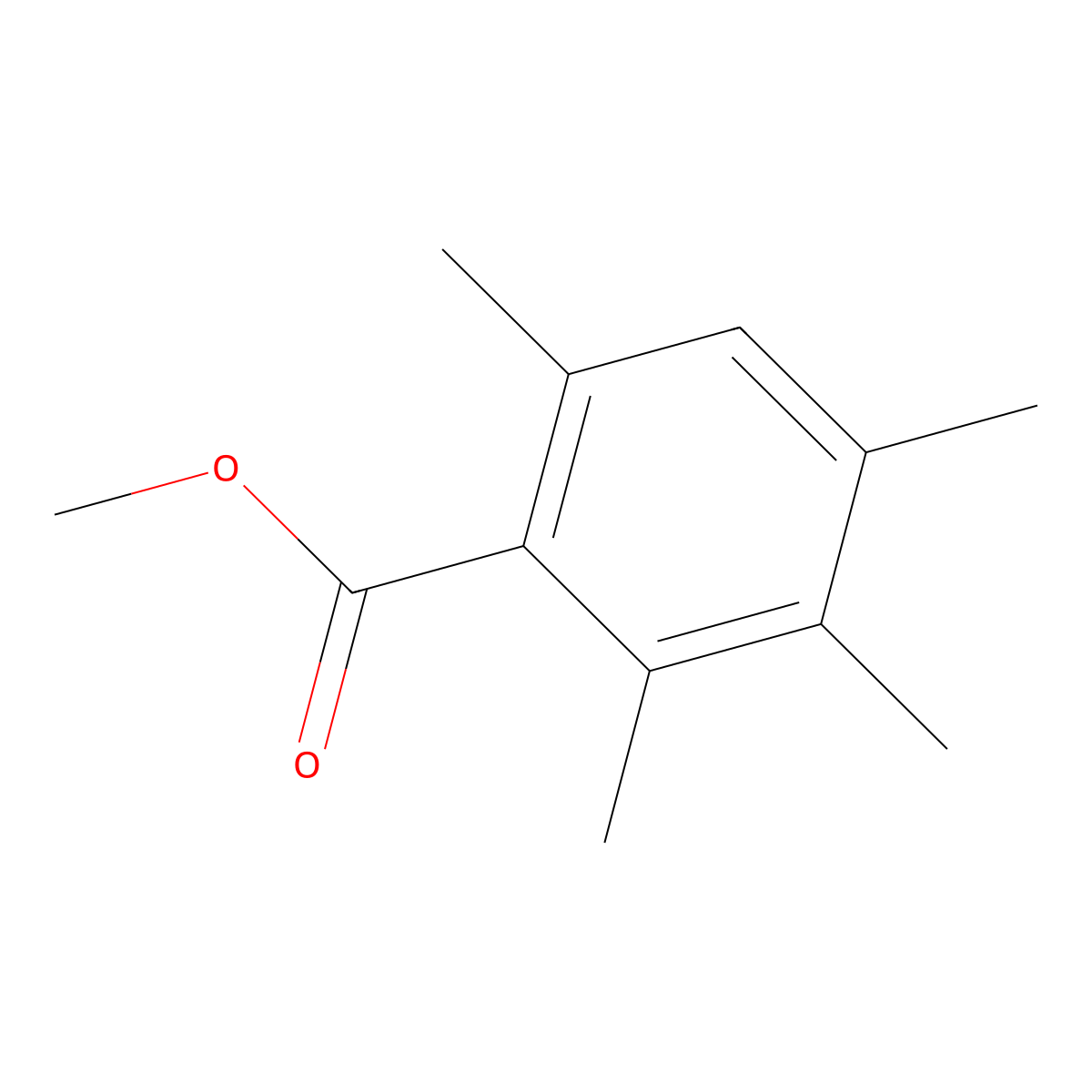Methyl 2,3,4,6-tetramethylbenzoate molecular structure, CAS 28195-29-1