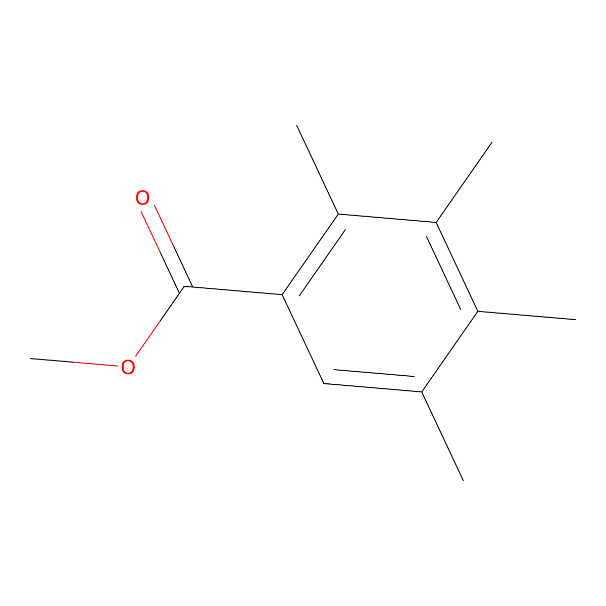 Methyl 2,3,4,5-tetramethylbenzoate molecular structure, CAS 28195-31-5