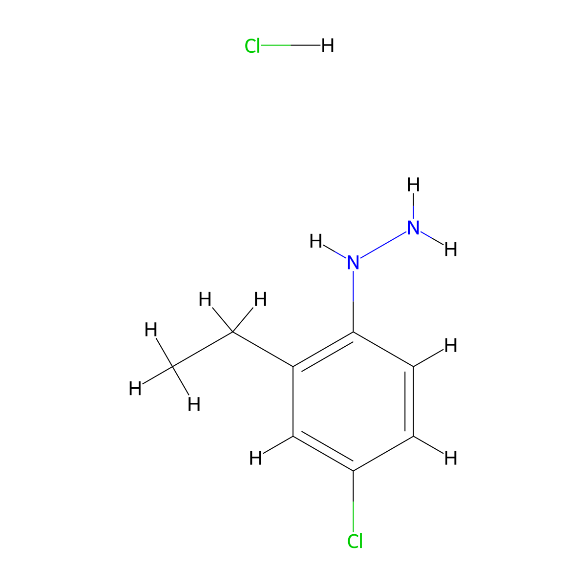 (4-Chloro-2-ethylphenyl)hydrazine hydrochloride molecular structure, CAS 2819563-98-7