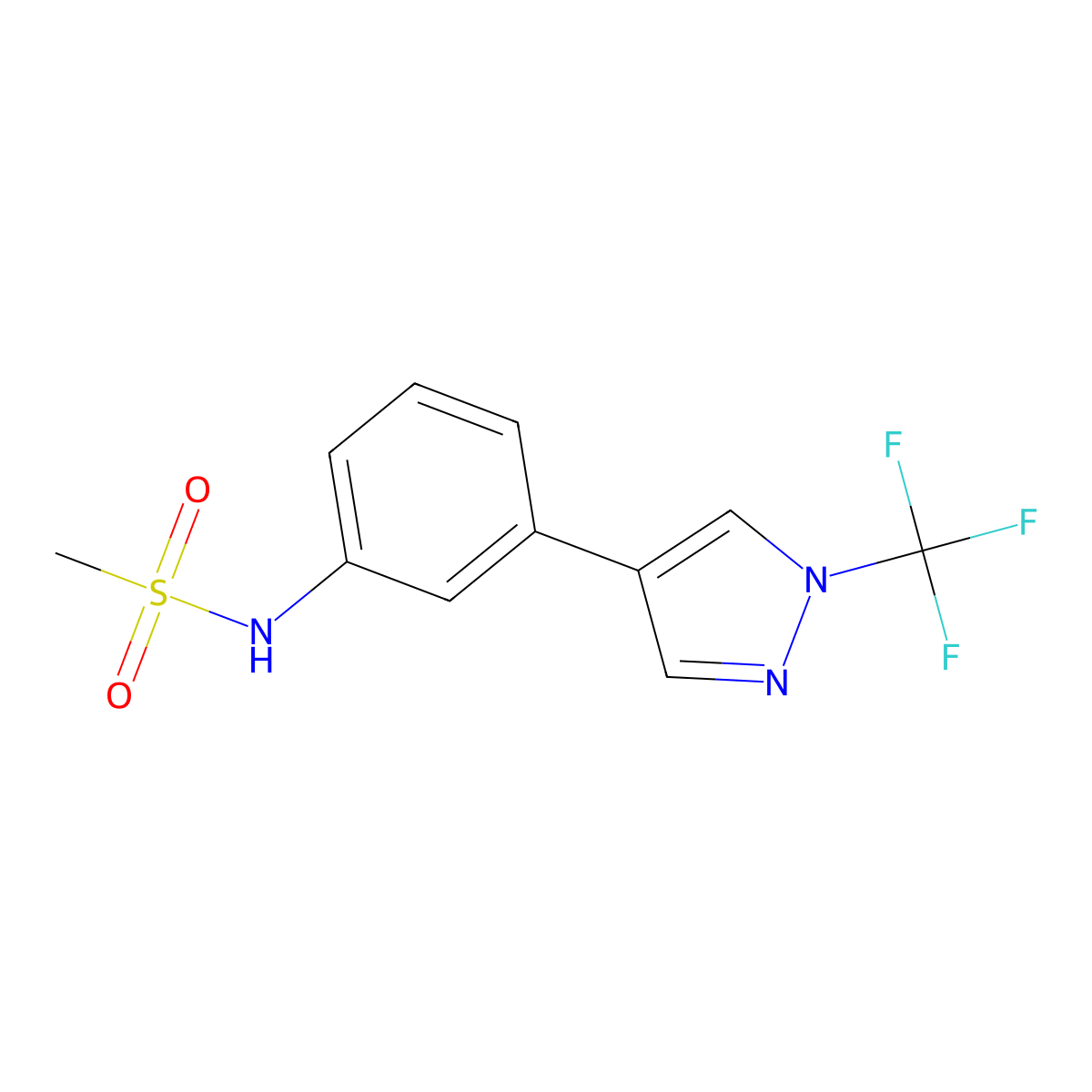 N-[3-[1-(Trifluoromethyl)-1H-pyrazol-4-yl]phenyl]methanesulfonamide molecular structure, CAS 2819571-55-4
