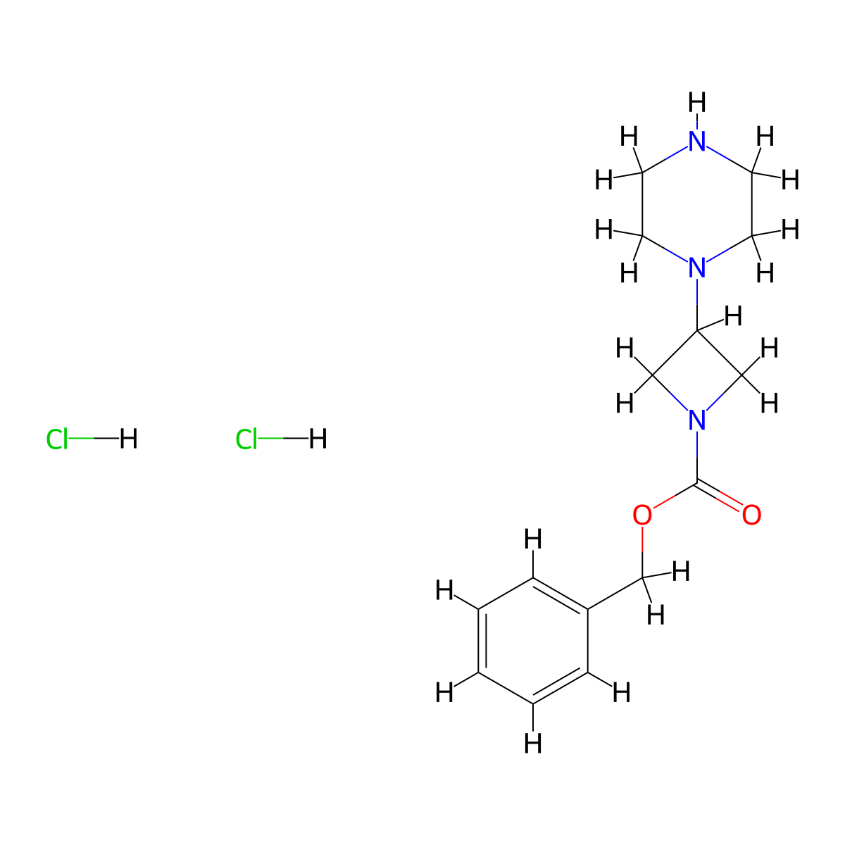 Benzyl 3-piperazin-1-ylazetidine-1-carboxylate;dihydrochloride molecular structure, CAS 2819572-05-7