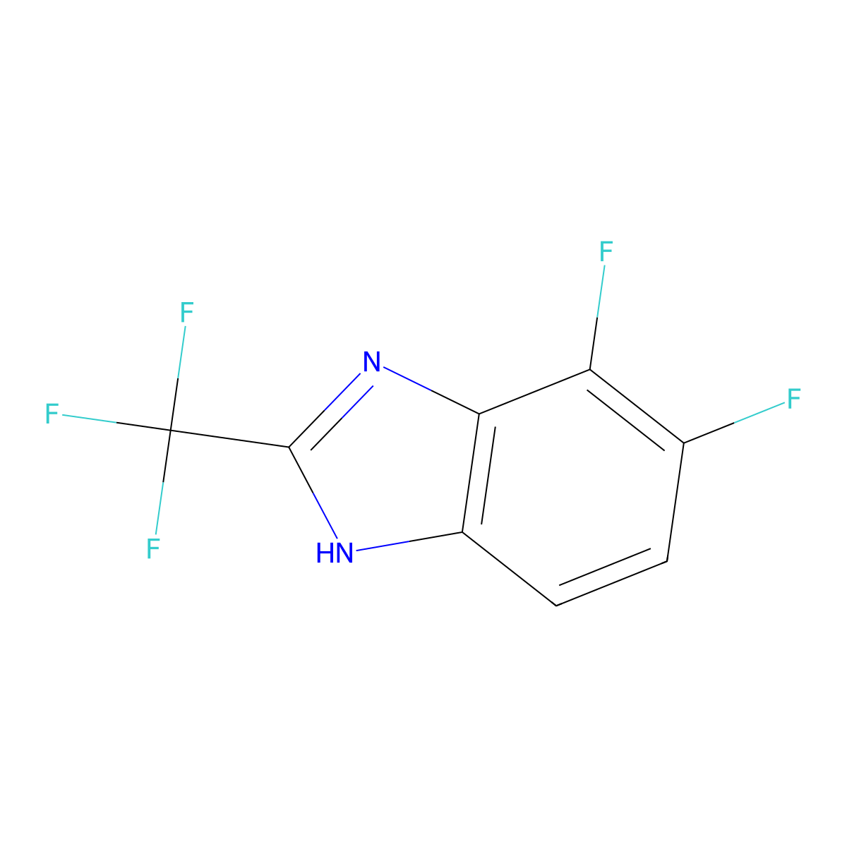 4,5-difluoro-2-(trifluoromethyl)-1H-benzimidazole molecular structure, CAS 28196-83-0