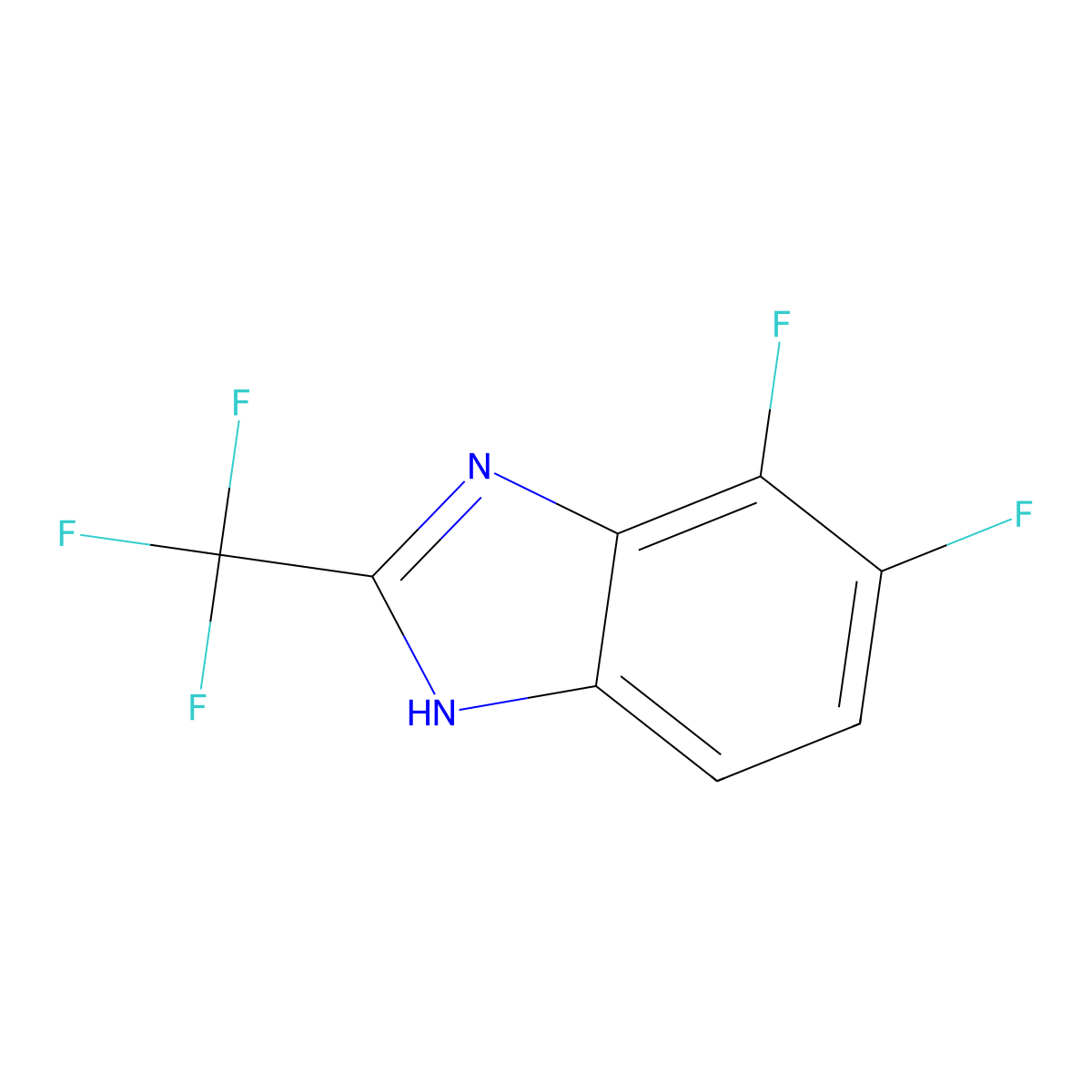 4,5-difluoro-2-(trifluoromethyl)-1H-benzimidazole molecular structure, CAS 28196-83-0