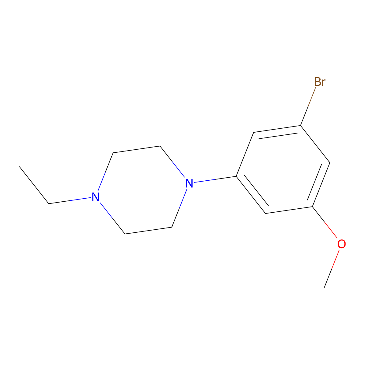 1-(3-Bromo-5-methoxyphenyl)-4-ethylpiperazine molecular structure, CAS 2819634-56-3