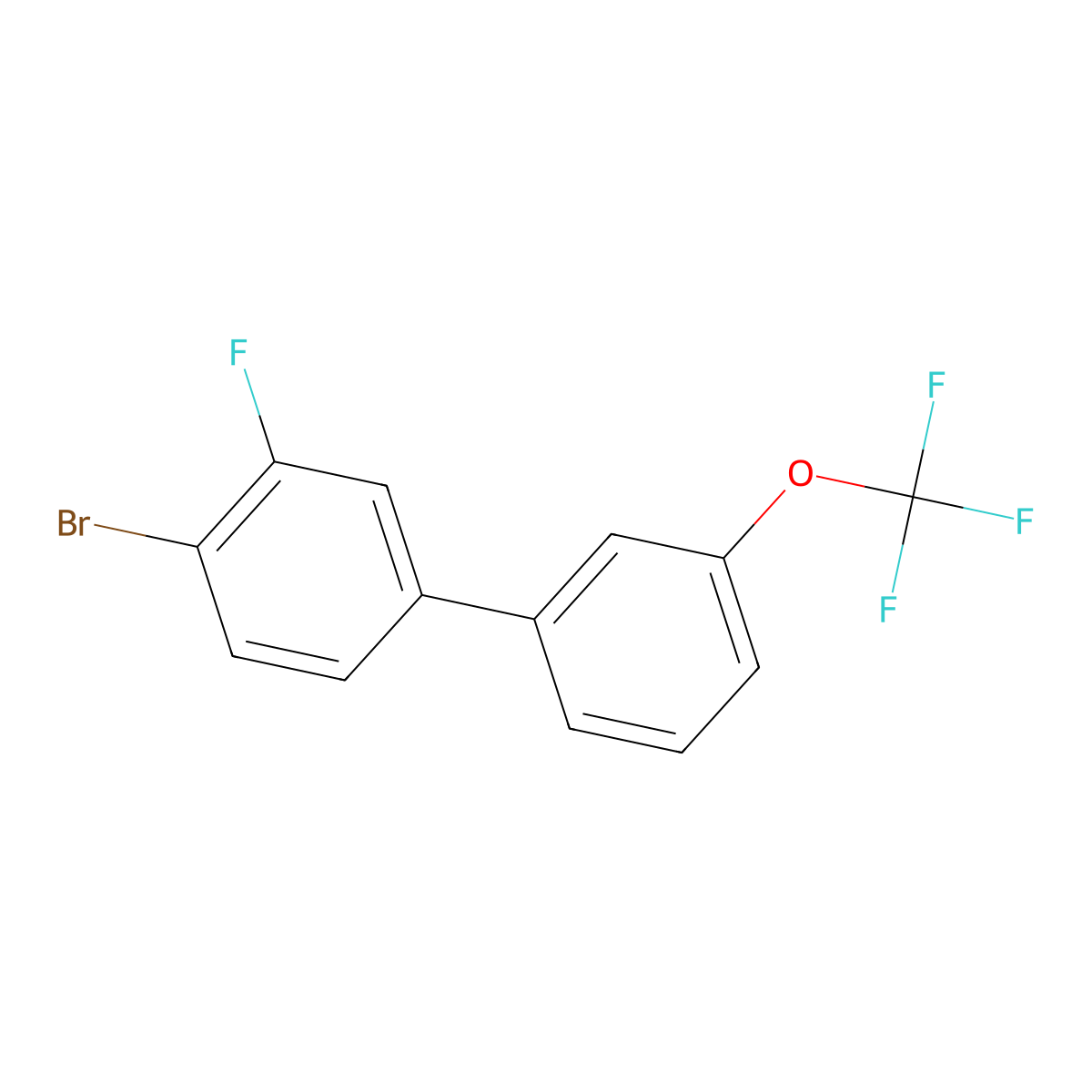 4-Bromo-3-fluoro-3'-(trifluoromethoxy)-1,1'-biphenyl molecular structure, CAS 2819635-08-8