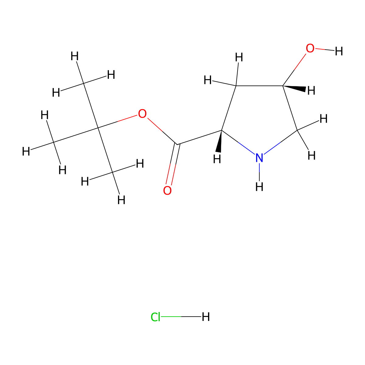 tert-butyl (2S,4S)-4-hydroxypyrrolidine-2-carboxylate;hydrochloride molecular structure, CAS 2819652-33-8