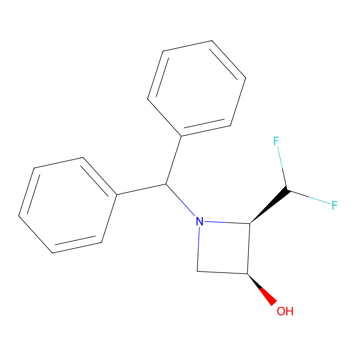 cis-1-Benzhydryl-2-(difluoromethyl)azetidin-3-OL molecular structure, CAS 2819664-37-2