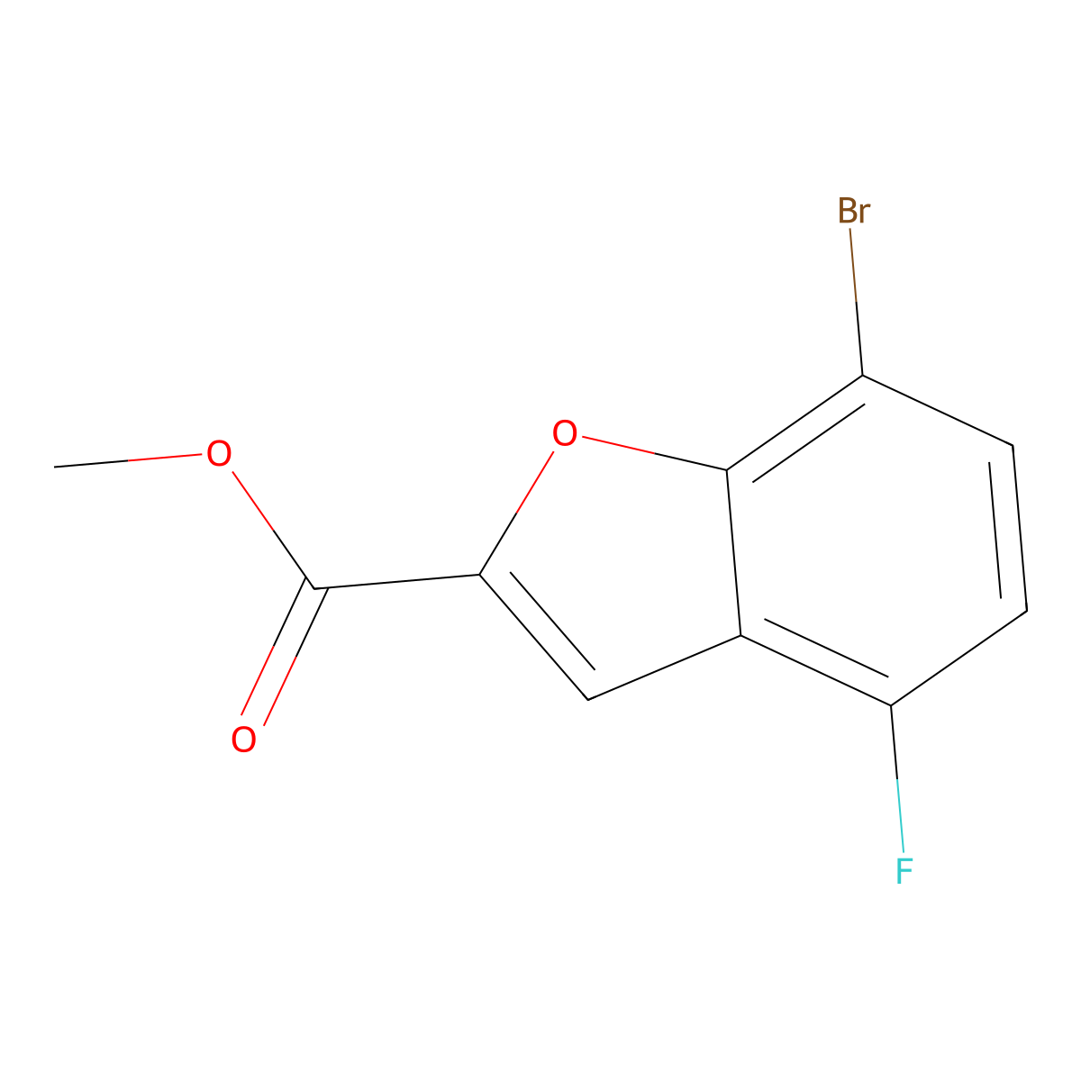Methyl 7-bromo-4-fluorobenzofuran-2-carboxylate molecular structure, CAS 2819670-18-1