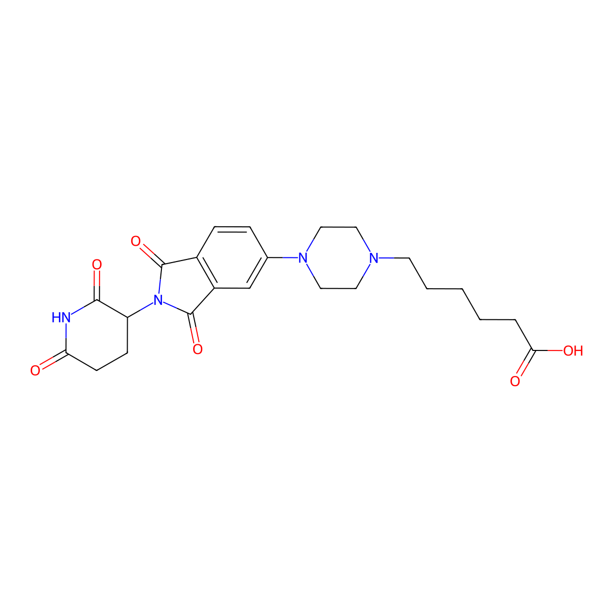 1-Piperazinehexanoic acid-thalidomide molecular structure, CAS 2819682-33-0