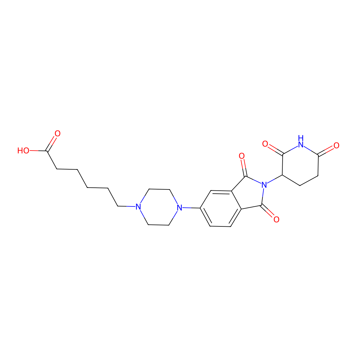 1-Piperazinehexanoic acid-thalidomide molecular structure, CAS 2819682-33-0