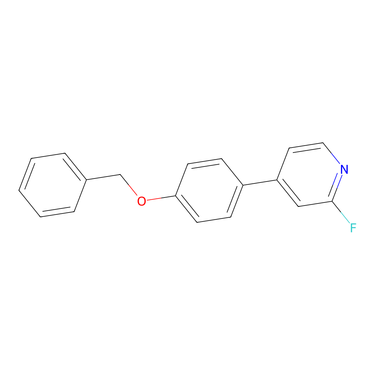 2-Fluoro-4-[4-(phenylmethoxy)phenyl]pyridine molecular structure, CAS 2819691-23-9