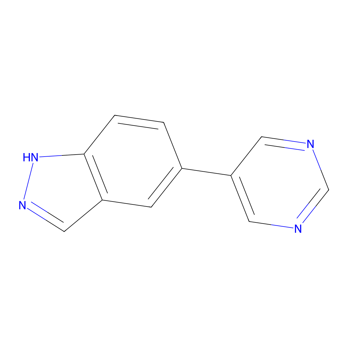 5-pyrimidin-5-yl-1H-indazole molecular structure, CAS 2819691-53-5